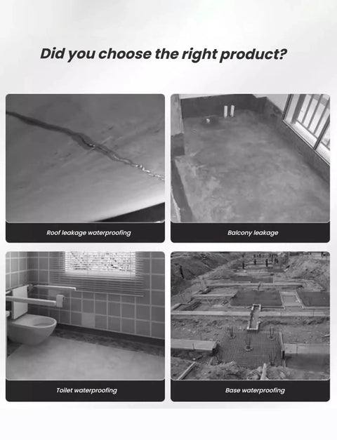 Heavy Duty Polyethylene Decoupling Membrane For Walls And Floors Delivers Rock Solid Waterproof Protection, shown in bathroom and balcony leakage scenarios.