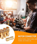 8PC Solid Brass Shaft Coupling Connectors For RC Model Motor Accessories displayed with a man assembling motor components.