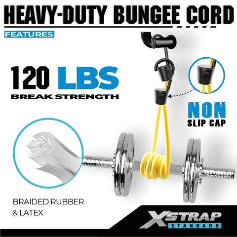 Heavy Duty Bungee Cord Kit With Hooks, 20 Piece Set In 20 24 30 35 40 Inch Lengths, 120 Lb Load Capacity, non-slip cap detail