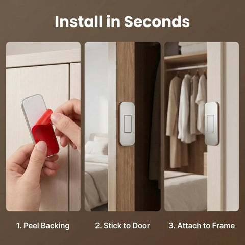 6 Pack No Drill Invisible Cabinet Catches with rust proof stainless steel magnetic latches installation steps for easy use