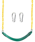Heavy Duty Green Swing Seat With 66 Inch Chains Kit Replacement Playset Accessories With Snap Hooks For Kids Outdoor Playground