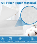 Essential Envelope Fryer Filter Paper For 55L Commercial Deep Fryers 13.6 By 17.3 Inches shown with cotton fiber composition.