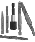 Heavy Duty Screw Extractor Kit For Stripped Bolts And Broken Screws Steel #1 To #5 Set DIY Home Repair Tools Perfect For Tough Jobs, five extractors