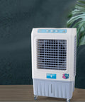 Portable Swamp Cooler With Three Speed Settings And Deep Water Tank Cooling Pad For Home Or Patio Use, compact design with wheels.