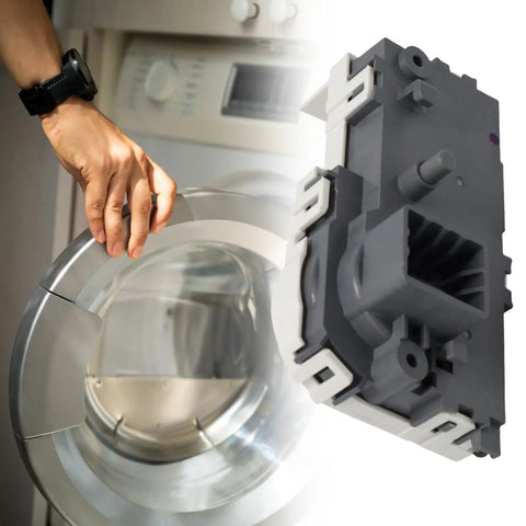 Heavy Duty Washer Door Assembly Replacement Kit With Locking Mechanism And Sensor Tech Prevents Accidental Door Open During Wash Cycles Durable Metal Door Latch For Home Laundry Machines, side view