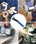 Hardcore Adjustable Pin Spanner Wrench For Angle Grinders With Rock Solid Handle And Sweat Free Disc Swap Kit Forged From Premium Chisel Tool Steel Measuring Seven Point Two Five Inches In Bold Blue with user in action.