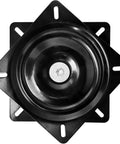 Beefy Heavy Duty 6.25 Inch Bar Stool Swivel Plate Replacement 1 Inch Thick Stainless Steel 4.9 Inch Center Hole Spacing Seven By Twenty One Millimeter Mounting Holes Fits One Twenty By One Twenty To One Thirty By One Thirty Mounts, black swivel plate