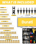 Rivet Nut Tool Kit For Tight Spaces 8 Inch Right Angle Hand Rivnut Tool with 96 Rivnuts, 8 Mandrels, Durable Carrying Case