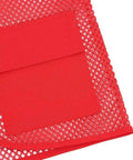 Close-up of the snug pocket on the Top Shelf High Visibility Safety Vest Built To Last In Bold Red Mesh Heavy Duty Work Wear.