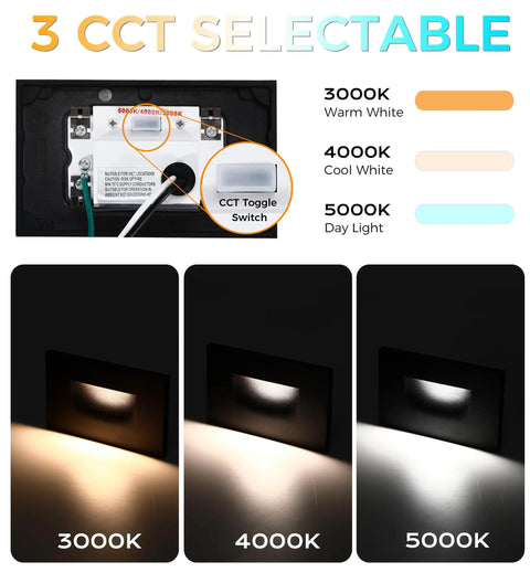 Smart LED Step Lights Kit For Indoor And Outdoor Use RGBCW Color Changing Stair Lights 3W 2700K To 6500K Hub Included