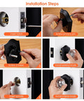 Dope Matte Black Diamond Crystal Door Knobs With Lock For Bedroom And Bathroom Privacy Glass Door Hardware installation steps