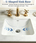 IBVIVIC Undermount Bathroom Sink, 14.4x12.7 Inch White Rectangle Porcelain Ceramic Vessel Sink, Deep Basin with Overflow - Under Counter Lavatory Vanity Sink for Home & Hotel, featuring U-shaped sink base design for full drainage.