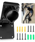 Kickass Ev Charger Holder For Sae J1772 Wall Mount Quick Install Space Saving Cable Hanger With Sweet Downward Angle Design heavy duty charger caddy with installation screws.