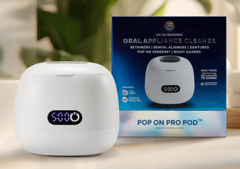Retainer And Aligners Cleaning Pod With 45kHz Ultrasonic Power, UV Light Sterilizer, 200ml Tank, Digital Timer For Invisalign and Dentures