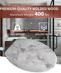 Round Toilet Seat With Easy Clean And Change Hinge Molded Wooden Comfort In Gray Durable Wood Core For An Elegant Or Rustic Look