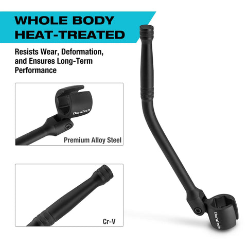 Seven Eighths Inch O2 Sensor Wrench With Flexible Head, Dual End 6-Point And 12-Point, Contoured Handle, Alloy Steel, Black Finish