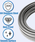 Heavy Duty 8mm Wire Rope Cable For Zip Line And Outdoor DIY Five Sixteenth Inch Stainless Steel Cable With Seven Thousand Lbs Breaking Strength Rust Resistant 304 Stainless Steel For Backyard Adventures And Industrial Grade Projects