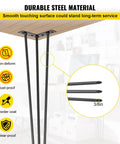 Beefy Heavy Duty Hairpin Table Legs 24 Inch Black Set Of 4 Carbon Steel With Three Rods For Desks Benches Tables And Chairs 880 Pounds Total Load Capacity DIY Furniture Support, 3-rod steel leg close-up