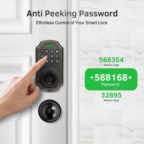 No Sweat Smart Keyless Entry Door Lock With Dual Knobs And Front Door Handle Featuring Electronic Digital Keypad Deadbolt Auto Lock 50 User Codes Voice Prompts Tight Security For Home Or Apartment Clean Satin Nickel