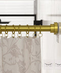 Gold Shower Curtain Rod Adjustable From 32 To 83 Inches No Drilling Spring Tension Bar With Two Free Anti Slip Holders Rust Resistant