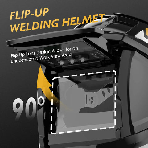Big Viewing Welding Helmet With True Color Auto Darkening Four Sensor System And Wide Shade Range From Four To Five And Nine To Thirteen For MIG TIG ARC Welding Plasma Cutting And Grinding With All Day Comfort Headgear