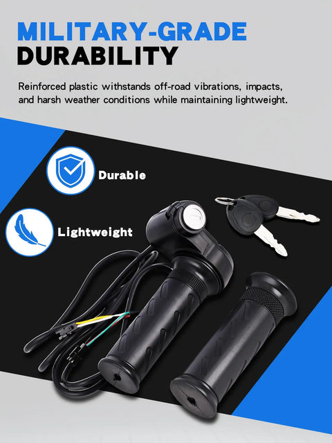 Twist Throttle Grip With Two Keys For Ridstar Q20 And Q20 Pro Lite Electric Bike, Smooth Acceleration, Easy Install, Ergonomic Comfort, Replacement Handlebar Grip Upgrade For A Smoother, More Comfortable, Rad Ride