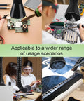 Powerful 120W Solder Fume Extractor With 194 CFM Suction 3 Stage Filter in action with soldering and CNC machines