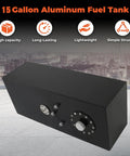 15 Gallon Aluminum Racing Fuel Cell Tank With Cap And Level Sender Rollover Vent 8AN Inlet And Outlet 57 L Drift Car Fuel Tank Black Finish For Drift Ready Performance