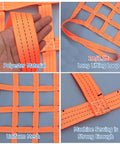 Heavy Duty Lifting Cargo Net 13x13 Feet 3 Ton Capacity For Hoisting And Transport In Construction And Logistics Built Tough With Durable Polyester Mesh And 5.9 Inch Squares Industrial Grade Safety Equipment, polyester mesh with lifting loop