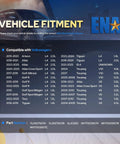 Vehicle fitment chart for Front Left Abs Wheel Speed Sensor Compatible With Audi And Volkswagen Models 2004 to 2024.