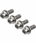 Titanium M5x12mm Bottle Cage Bolts With Washers, Grade 5 6Al-4V Bike Water Bottle Holder Hardware, Lightweight Hex Head, Set of 4