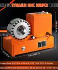 Heavy Duty 600W Electric Hydraulic Crimping Tool With Eight Interchangeable Dies For Hose Sizes From 3/8 To 1 1/4 Inch, showing machine with large die.