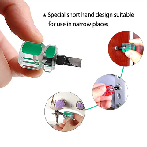 Ultra Short Sewing Machine Screwdriver Set With Flat Head And Phillips Bits For Tight Spots Great For Sewing Projects