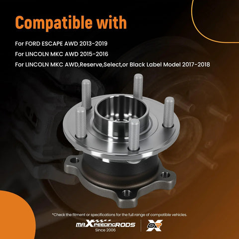 512500 Rear Wheel Bearing Hub Assembly For Ford Escape AWD 2013 2019 And Lincoln MKC AWD 2015 2016 5 Lug With Rear Left And Right Hubs ABS Included