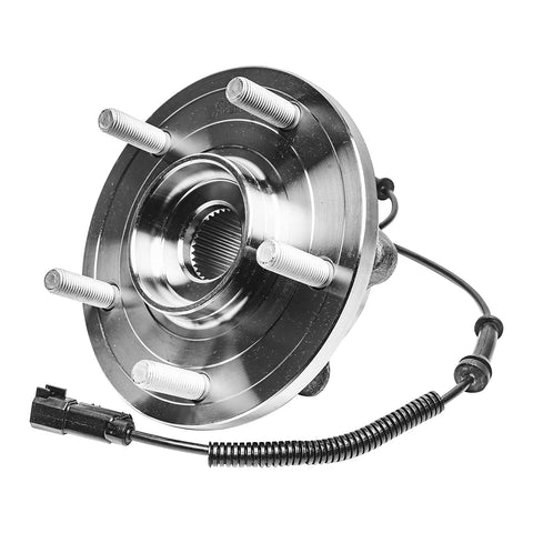2 Front Wheel Bearing Hubs Replacement For Chrysler Town And Country 2008 Through 2016, Dodge Grand Caravan 2008 Through 2020, Ram CV 2012 Through 2015, And Volkswagen Routan 2009 Through 2014 Front Hub Bearings Set showing front view with ABS sensor.