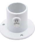 Cast Aluminum Pool Ladder Deck Flange For Above Ground Ladders, Easy Install Replacement Mounting Bracket, Sold Individually, 2.5 Inch Tall, 1.5 Inch Circumference, Heavy Duty Deck Mount, white finish with bolt hole