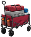 Collapsible Wagon Cart 102L 330 Lb Capacity Heavy Duty Portable Pull Cart with gear and supplies for beach or camping