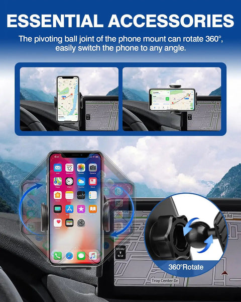 Mazda CX-5 Car Phone Holder With Dash Organizer For 2021-2025 CX-5 10.25 Inch Screen Mount Hands Free Cradle, 360 Degree Rotation