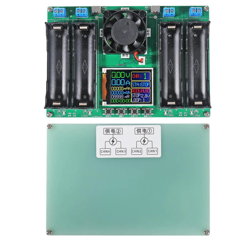 Four Channel 18650 Battery Capacity And Internal Resistance Tester With LCD Display Type-C Port for Li Ion Cells