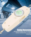 200 N Handheld Push Pull Force Gauge With Dual N Kgf Analog Dial And Peak Hold, Mounting Test Stand Ready, Perfect For Tensile And Compression Testing, Includes Multiple Attachment Heads And Extension Rod mounted in lab