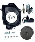 Electric Starter Kit With Key Start And Kickstart For Predator 212 Non Hemi Engines And Honda GX120 GX160 GX200 Small Engines For Mini Bikes Go Karts Coleman Easy Install And Reliable Key Start For Quick Fire Up including frame, solenoid, and hardware