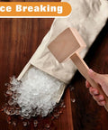 9.5 Inch Beech Wood Mallet For Do It Yourself Woodworking And Leather Craft Projects, breaking ice on wooden surface