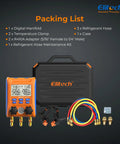 Digital HVAC Manifold Kit With Hoses And R410A Adapter, Pro Grade Pressure And Vacuum Tester For Quick Readouts, Leak Detection, And Accurate Diagnostics, Budget Friendly Tool For Technicians And DIYers, case and hoses