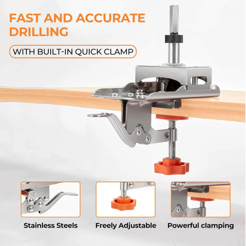 Metal Concealed Cabinet Hinge Clamp Fixture With Precision Locking Adjustable Punch Locator Stainless Steel Woodworking Jig For Easy Hinge Installation Hidden Door Hardware Tool By Imbot