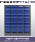 Heavy Duty Nut And Bolt Organizer Cabinet With Alloy Steel Frame And ABS Drawers For Efficient Tool Storage In Garage Or Workshop 30 Drawers With Easy Access And Adjustable Shelves, front view