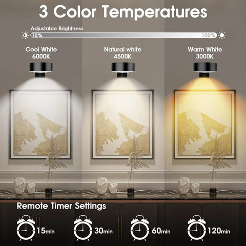 Must Have Picture Lights For Wall Magnetic Art Display Light Battery Operated LED Painting Light with adjustable color modes
