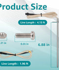 Pro Grade Precision RTD Temperature Probe Sensor For Z-Grill 700 Series Pellet Grills Replacement ZG-RTD-2 Fits 700C 700D6 7002B 7002E 700D 700E Restores Accurate Temperature Control And Keeps Your Grill On Point. stainless steel probe with 4.13 ft line and mounting screws