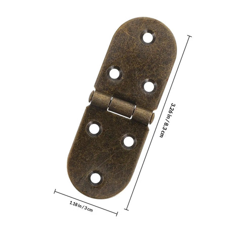 Four Pack 180 Degree Butterfly Cabinet Hinges With Round Edges Spring Loaded Folding Desk Flap Hinges 3.26 inch size