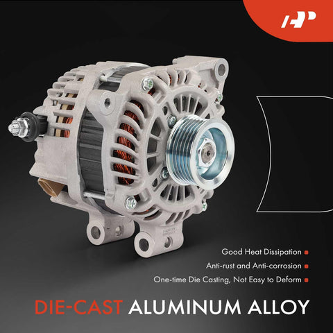 Die-cast aluminum Drop-In 110A 12V Alternator With 6-Groove Pulley For Subaru Forester 2011 2012 2013 2.5L CW Clockwise Replacement Fits Replaces 23700-AA701 A002TL0091A Heavy-Duty Auto Electrical Upgrade For Brighter Starts And Stronger Charging