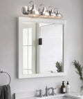 36-Inch 4-Light Modern Industrial Vanity Light With Metal Cage Shades In Brushed Nickel Finish for bath and powder room, rustic farmhouse vibe.